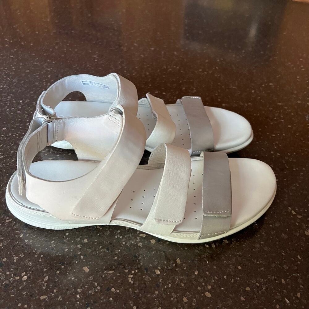 ECCO Leather Sandals Flash Strappy Comfort Leather ShoesWomens White Size 9 - Picture 6 of 11